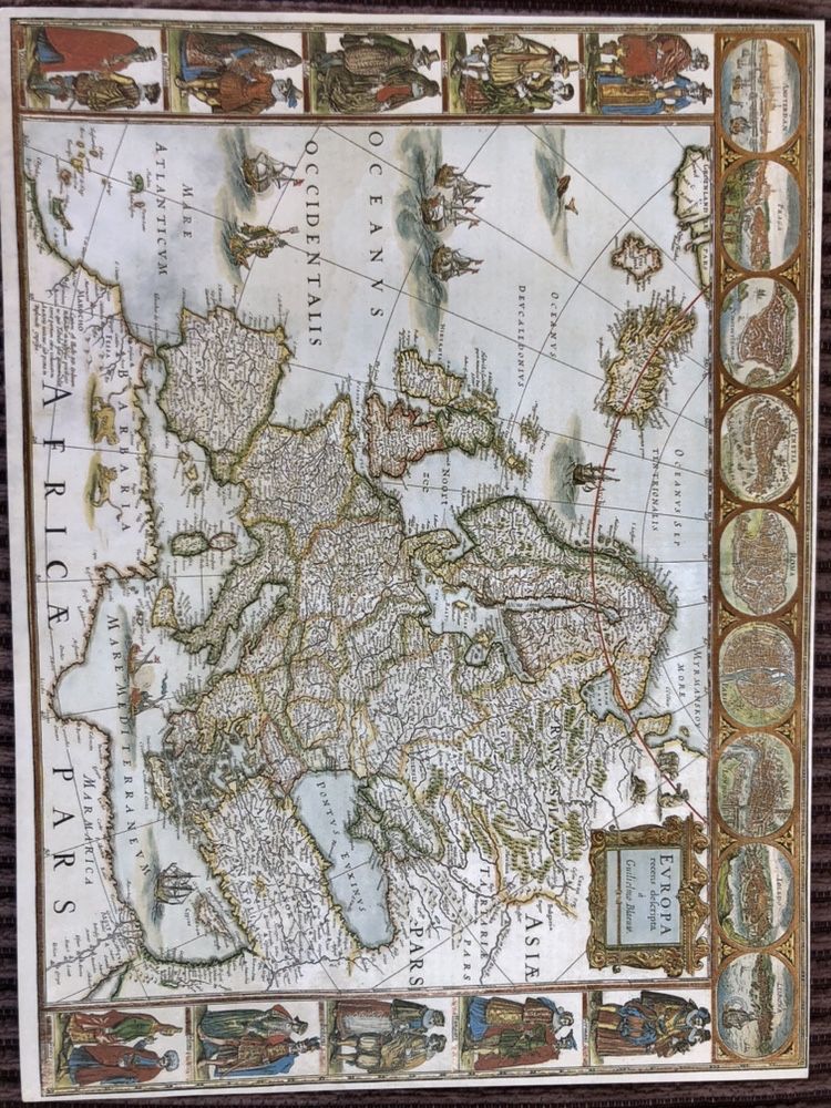 Europe, Europa; Guiljelmum Blaeuw - Evropa recens descripta - 1630 map