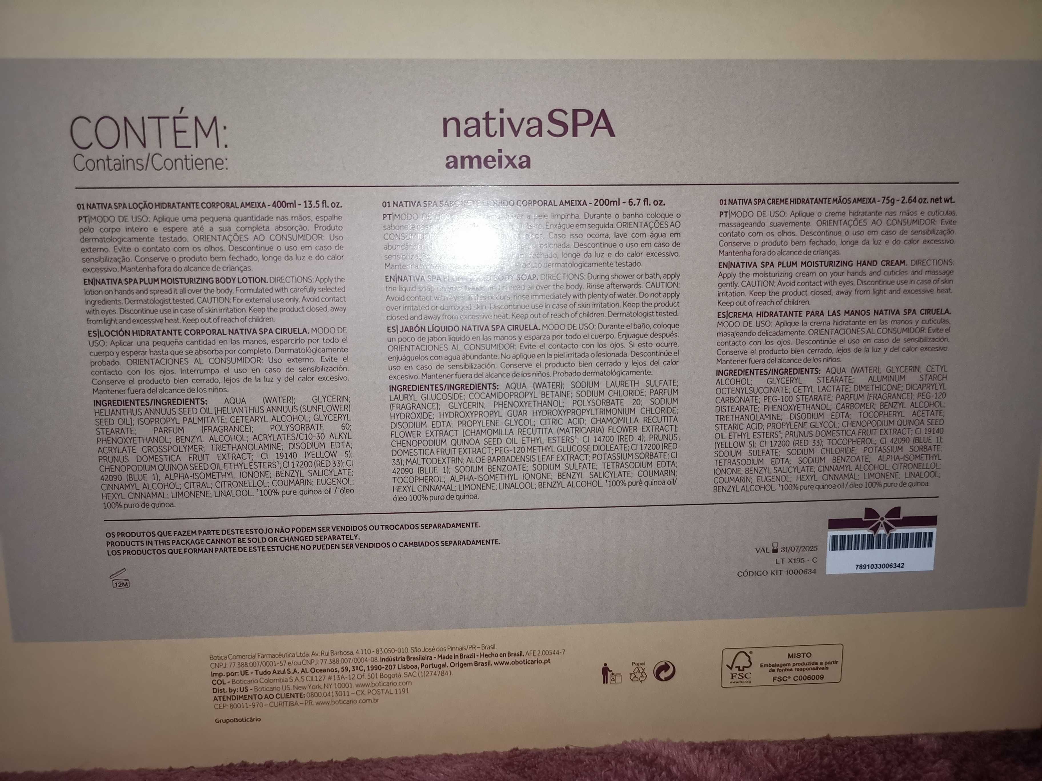 Kit Ameixa Boticário