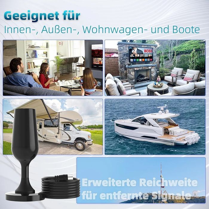Antena DVBT2 ze wzmacniaczem HDTV 4K 1080P O501