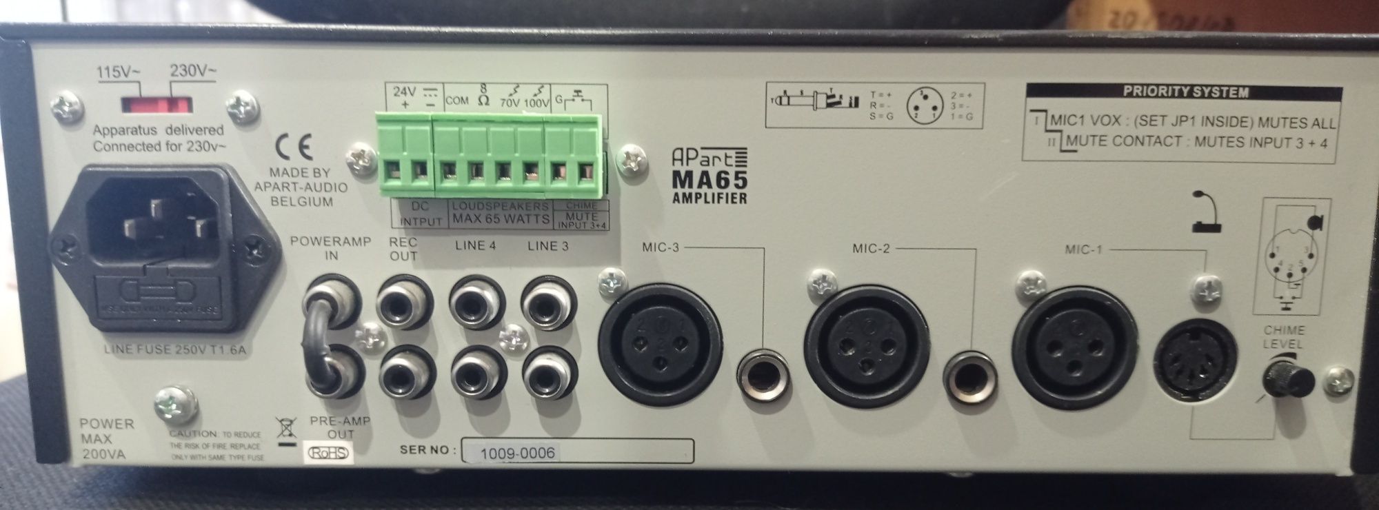 Мікшер трансляційний підсилювач APART MA65