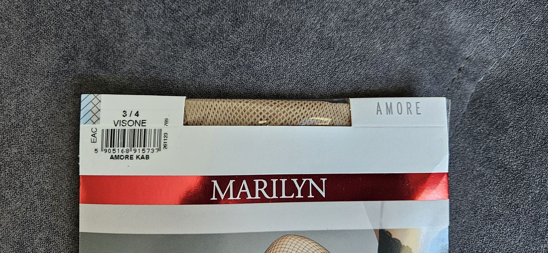 Nowe pończochy Marilyn beżowe z siateczki