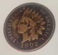 USA 1 one cent 1902 z głową Indianina Indian Head