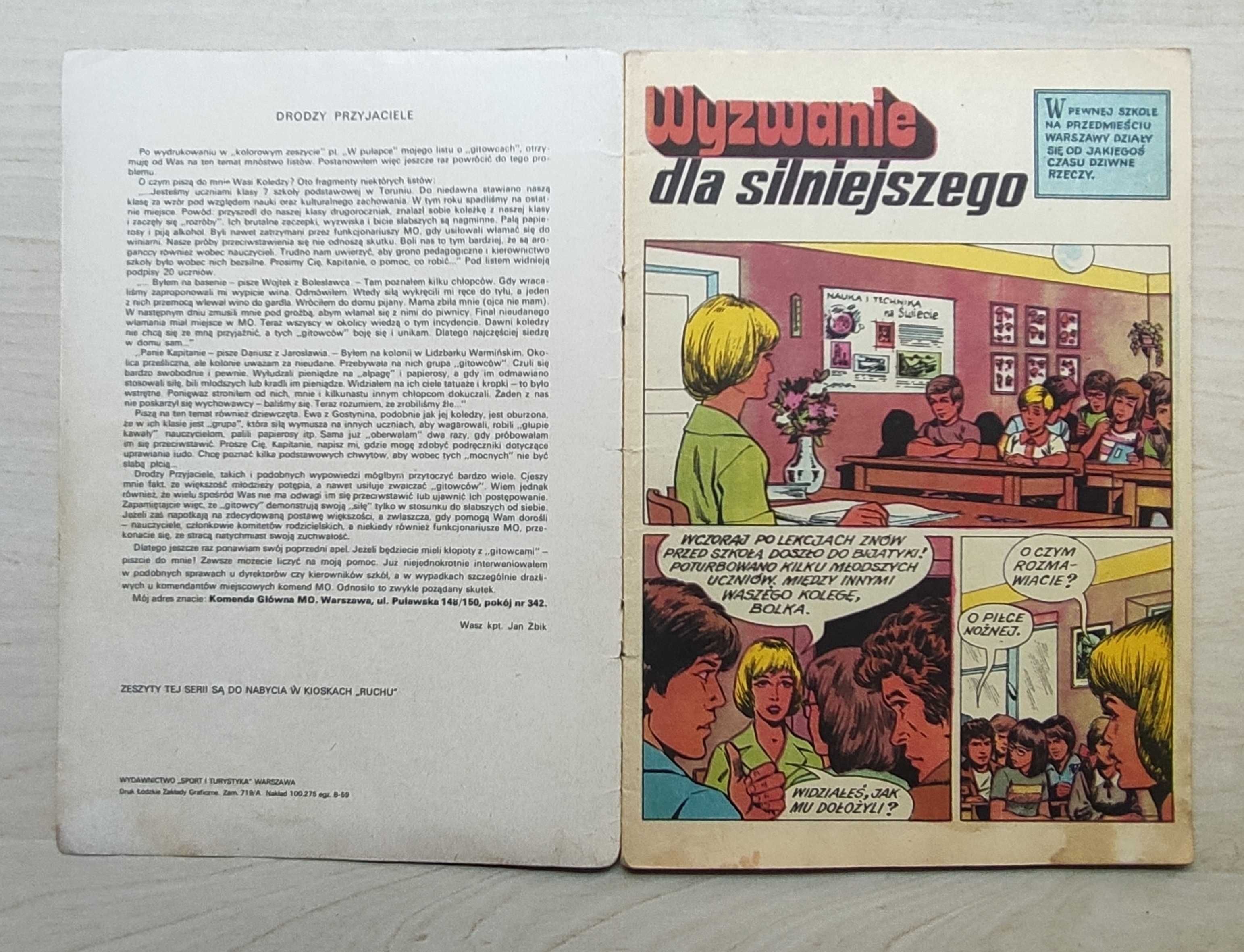 Kapitan Żbik WYZWANIE DLA SILNIEJSZEGO wyd 1 dobry