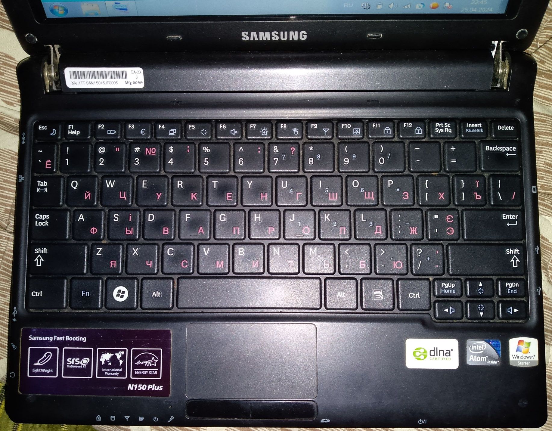 Ноутбук 10 дюймов Samsung Windows 7 original 160/2 Гб 
Аккумулятор нов
