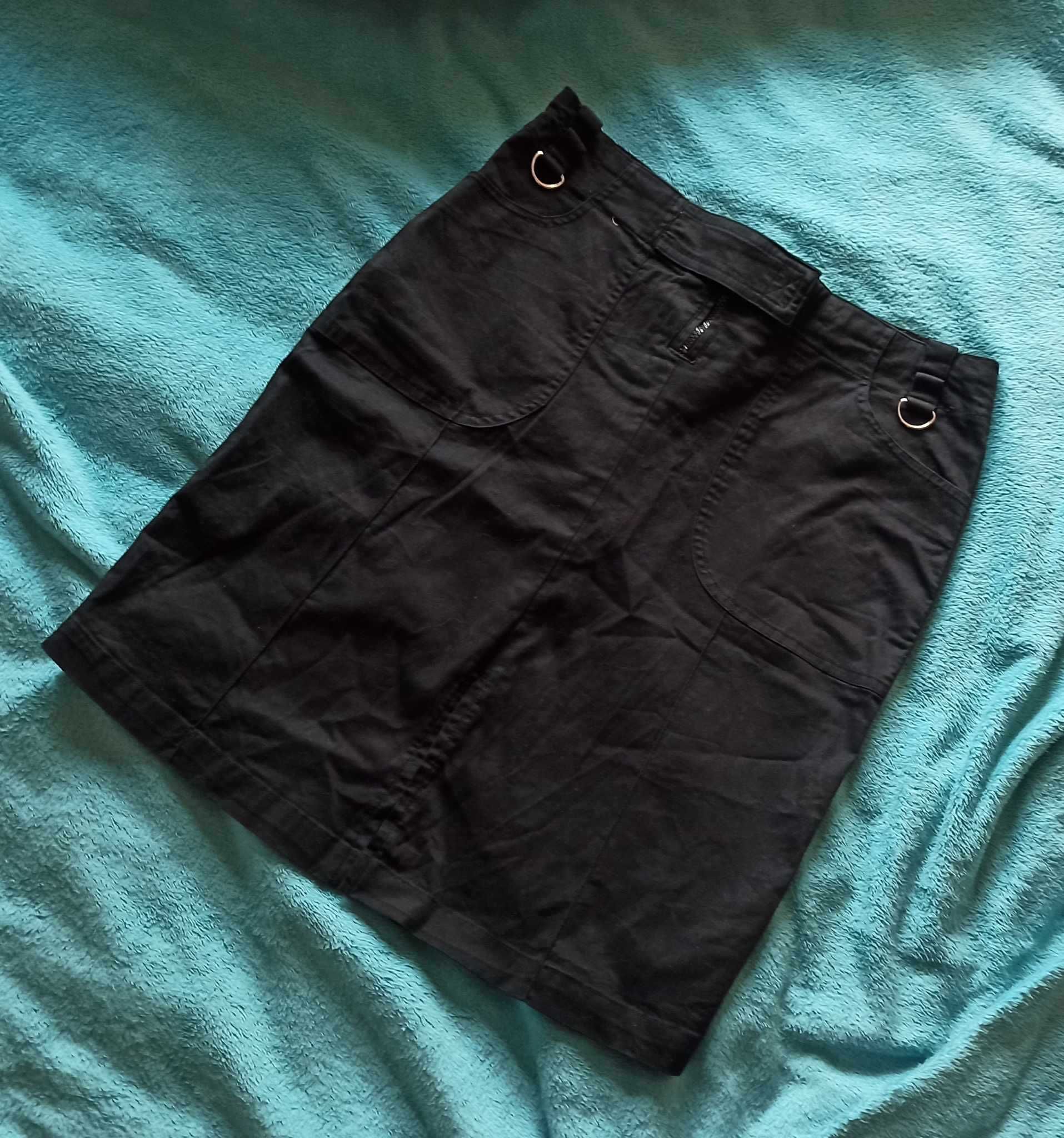 czarna spódniczka Orsay 40 L bojówka z elastanem kieszenie na napy