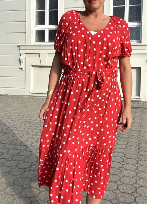 Nutmeg sukienka w groszki kropki pin up wiskiza 44/46