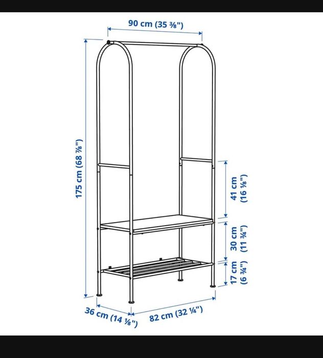 Suporte p/ cabides com arrumação