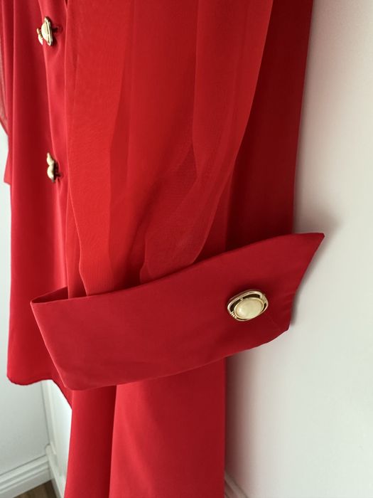 Klasyczna i elegancka czerwona sukienka wizytowa L
