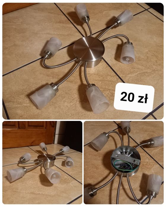 Lampa wisząca srebrna