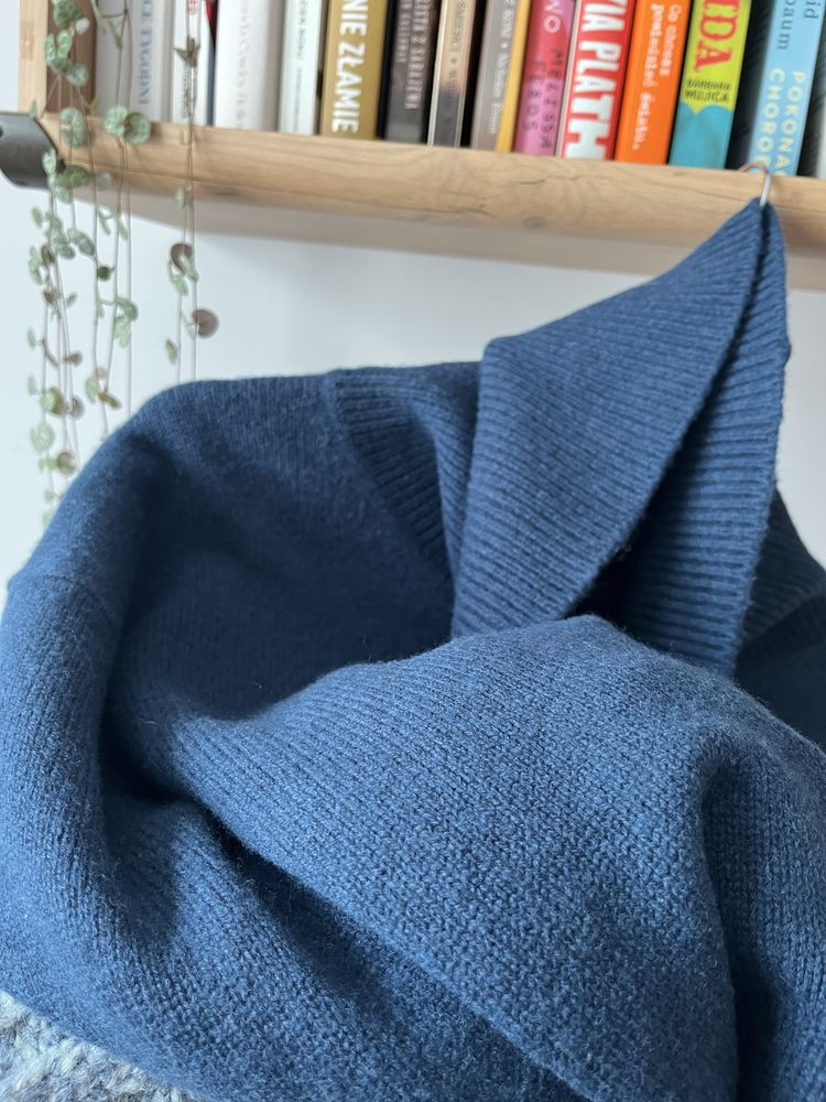 Sweter z golfem oversize massimo dutti wełna kaszmir