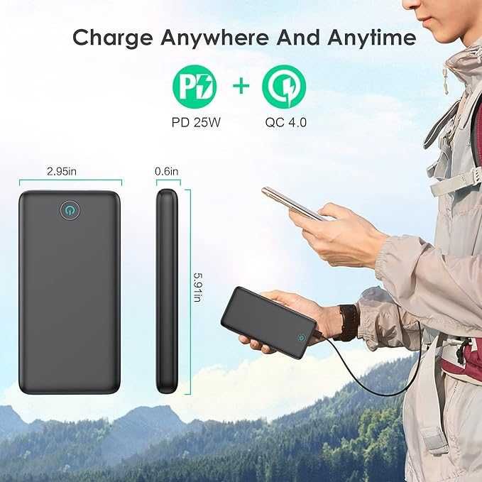 Powerbank QTshine 30800 mAh czarny