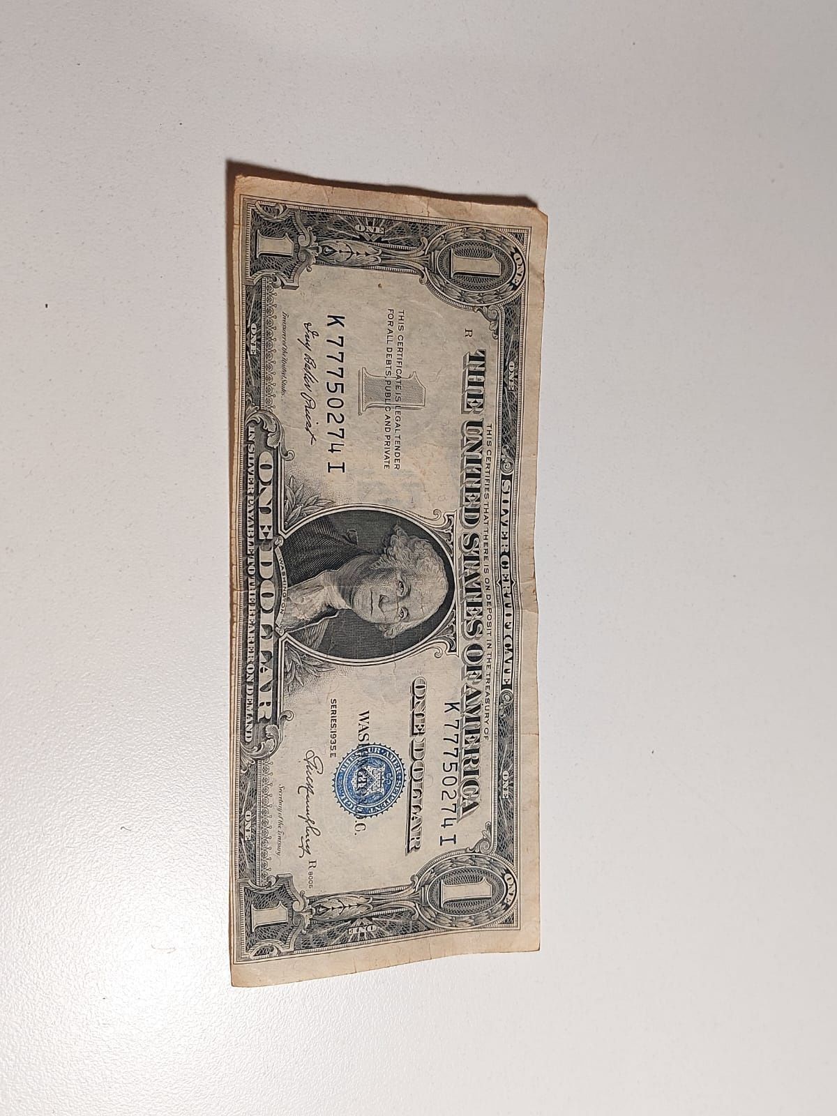 One Dollar 1935E Banknot