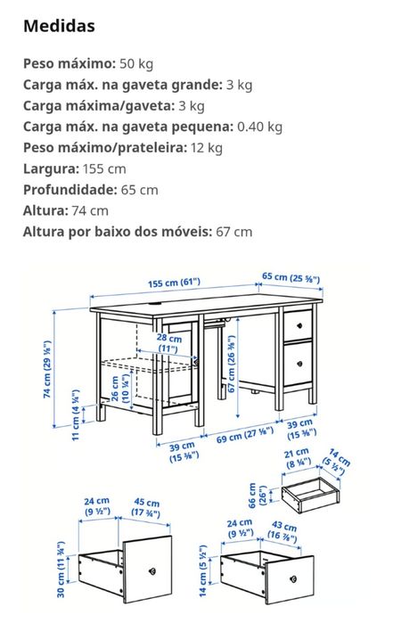 Secretária Ikea Hemnes