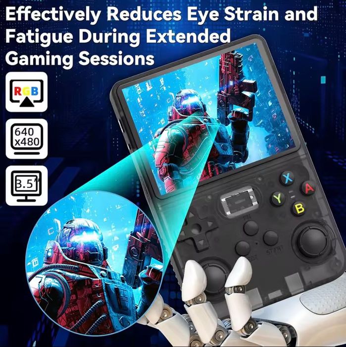 Nowa retro konsola R36S w kolorze transparent black