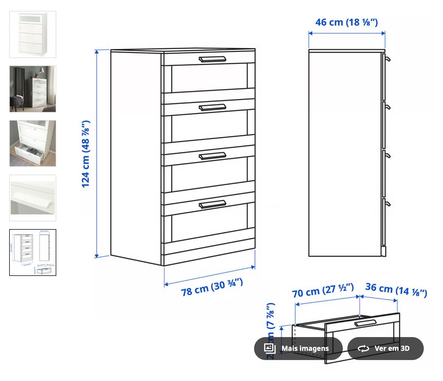 Cómoda IKEA BRIMNES c/4 gavetas