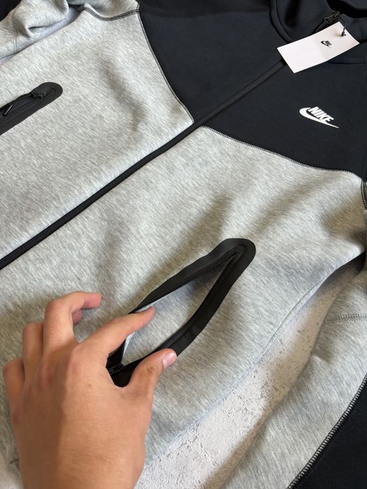 ОРИГІНАЛ! Кофта/зіпка Nike tech fleece сіро-чорна | S