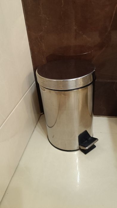 Tanio - Kosz WC, kosz na śmieci, chromowany, stan bardzo dobry
