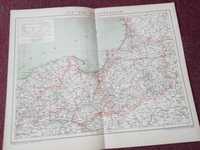 Prusy Wschodnie i Zachodnie  oryginalna XX . mapa do aranżacji