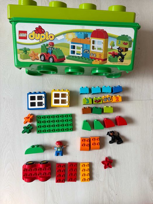 duży zestaw LEGO DUPLO 72 el 10572 pudełko 4 zwierzątka 3 figurki