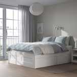 BRIMNES Estrutura cama c/arrumação, branco, 140x200 cm