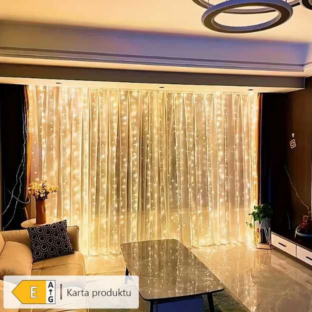 Nowe lampki  ciepły biały 3x3M 300 diod LED