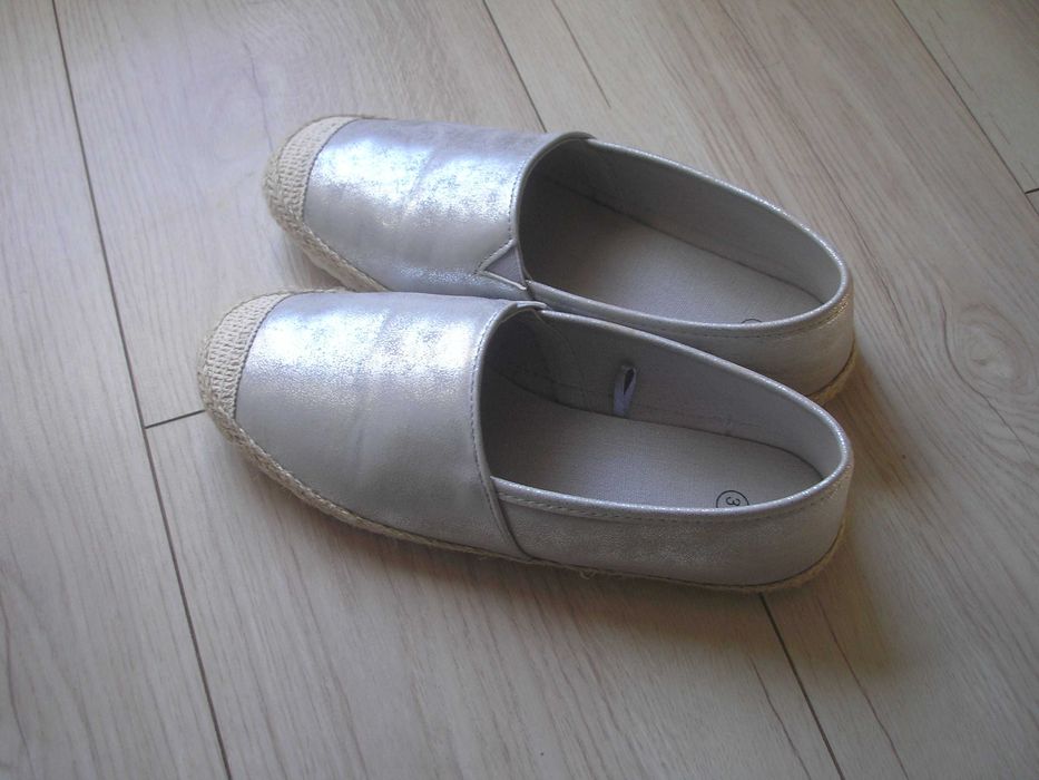 Espadryle  srebrne damskie 36 Nowe