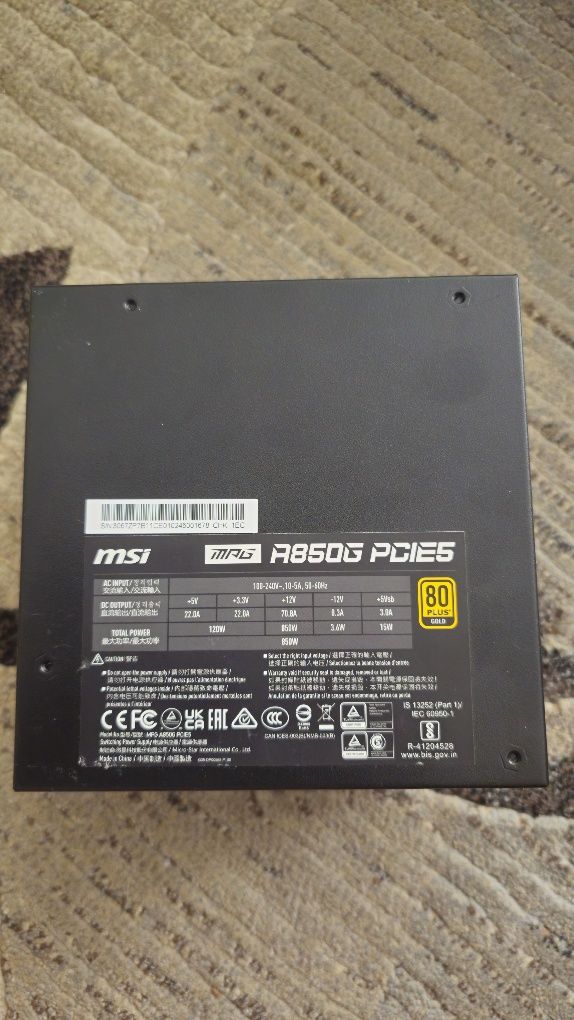 Zasilacz Msi Mpg A850G Pcie5