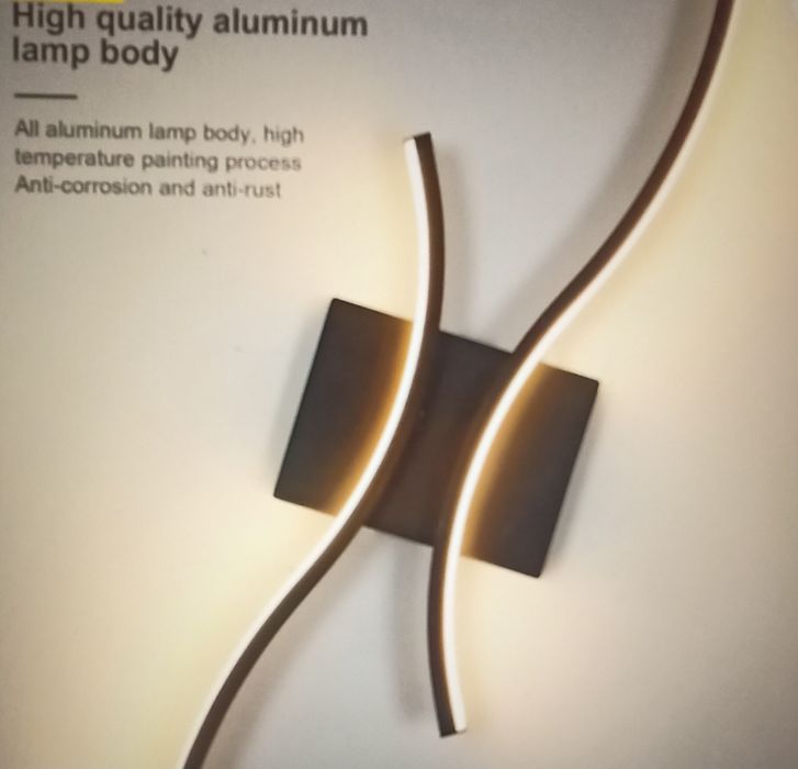 Nowe lampy ścienne 2 sztuki ,LED 27w ,czarne 3000K ciepłe białe 80cm