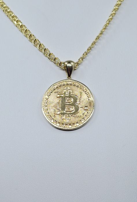 Złota zawieszka Bitcoin próba 585 14k