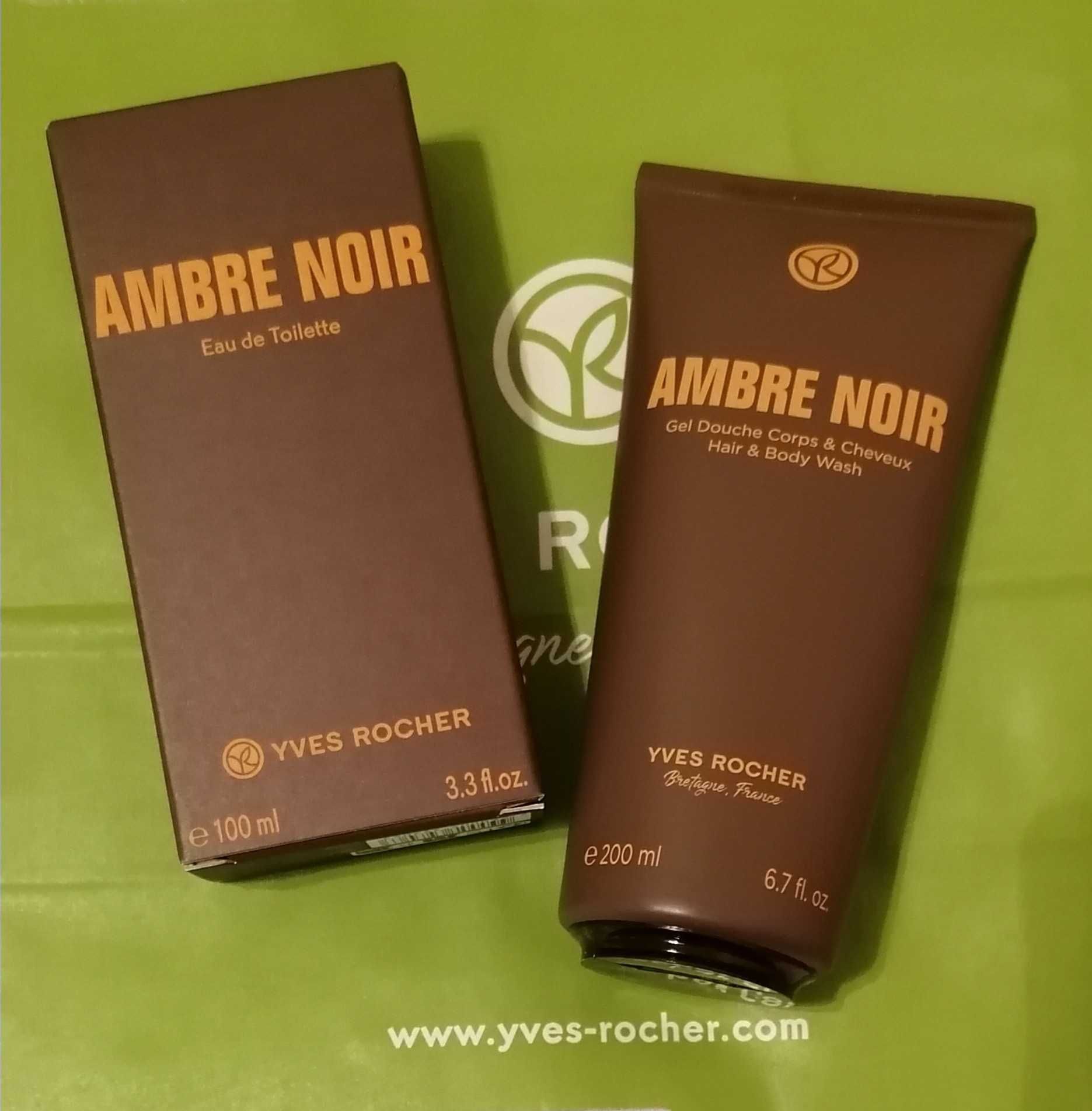 Набор Ambre Noir Туалетная вода 100мл + Гель для душа Ив Роше Черная