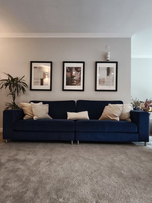 Sofá Azul Marinho — 265cm | Em Excelente Estado