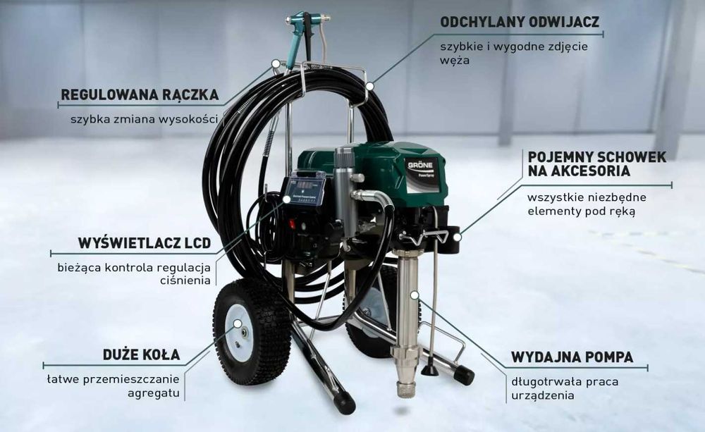 Agregat malarsko - szpachlarski Grone PowerSpray 81 wynajem do gładzi