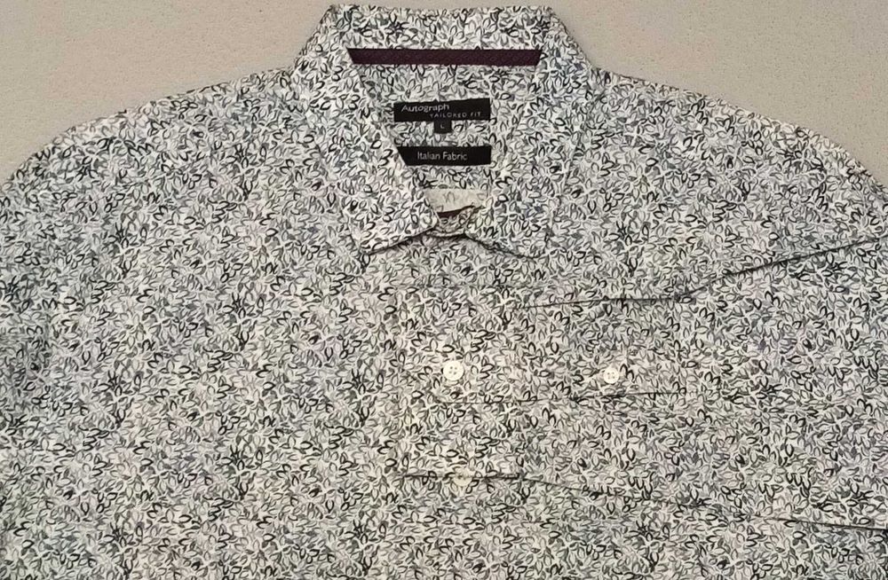 R) AUTOGRAPH M&S elegancka męska koszula długi rękaw Roz.L