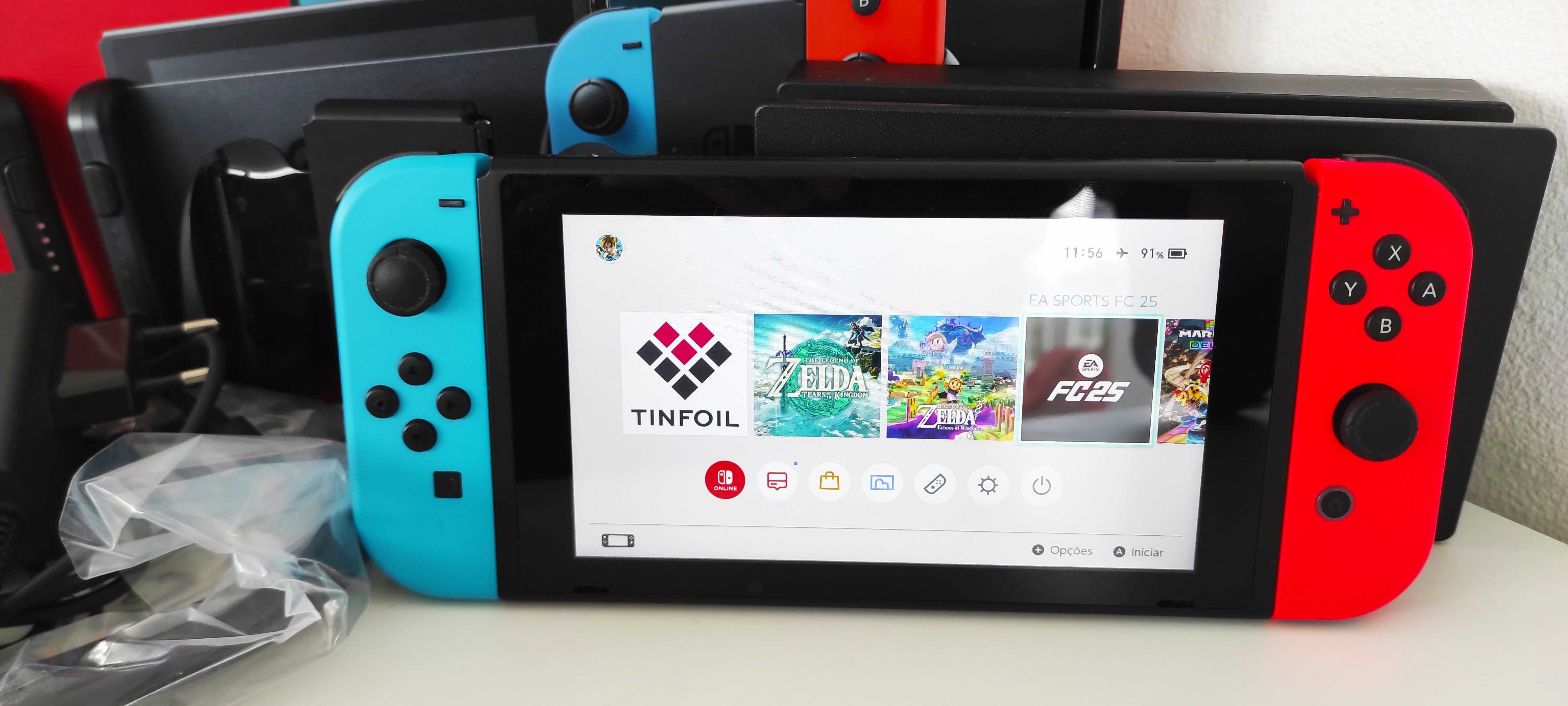 Nintendo Switch V2 - Desbloqueada CFW + Cartão 128GB