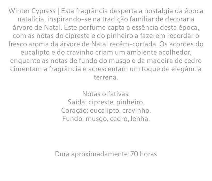 (550 G) Vela Aromática WINTER CYPRESS Zara Home NOVO