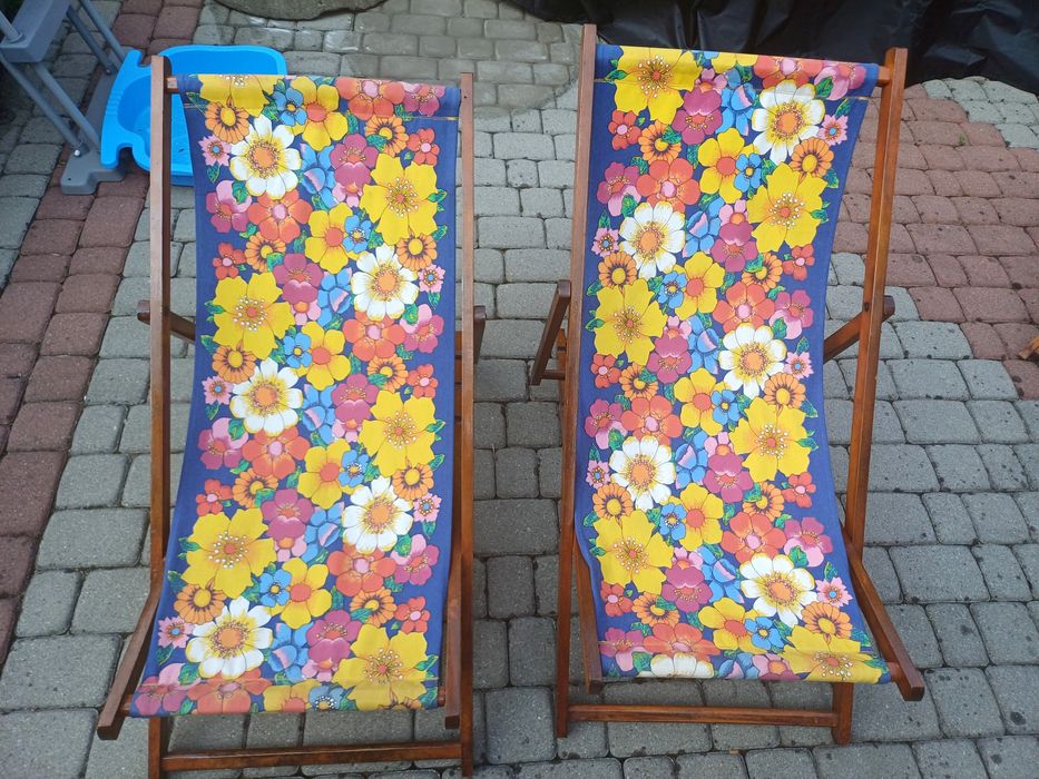 Leżak PRL aluminium, leżak PRL drewniany