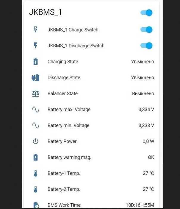 Прошивка до JK, JBD, Daly BMS Monitor для контролю JKBMS по WiFi SNMP