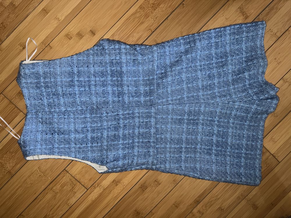 Zara комбінезон  плаття сарафан голубий С розмір твід