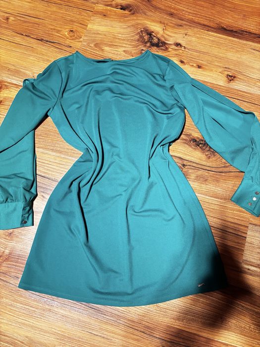 Zielona sukienka,prosta sukienka