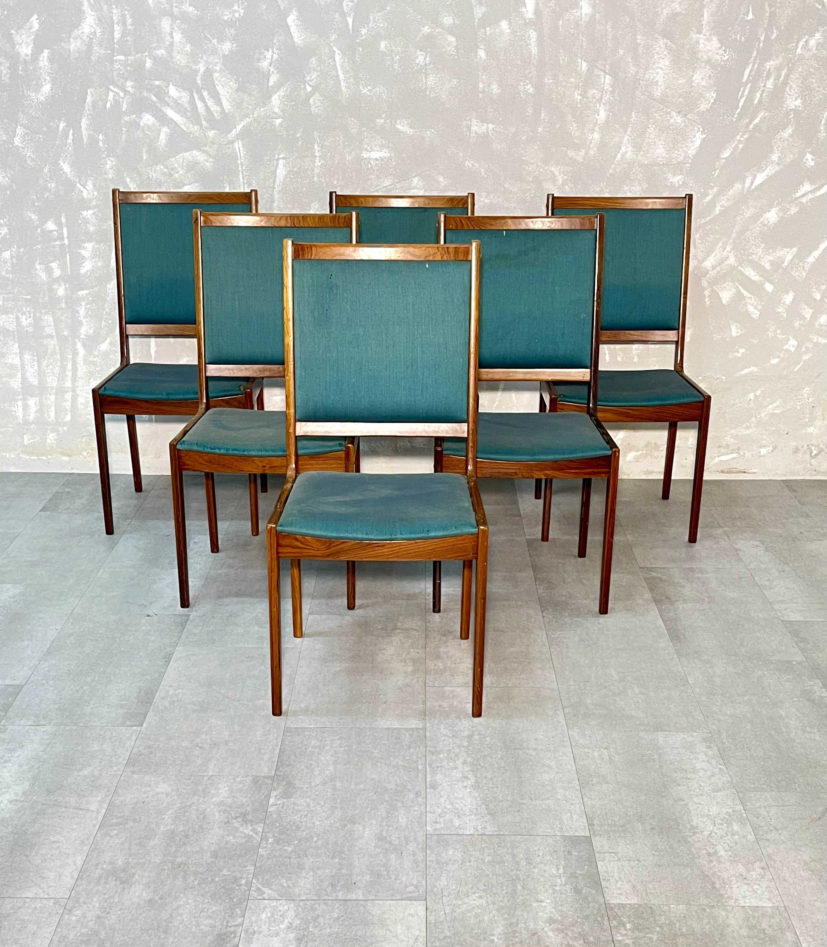 Conjunto de seis cadeiras Kofod larsen em pau santo