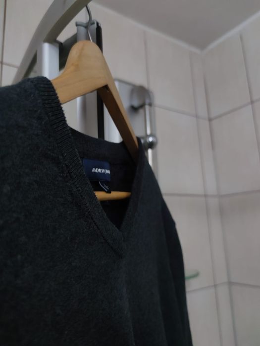 sweter sweterek męski Andrew James L długi rękaw denim classic sport r