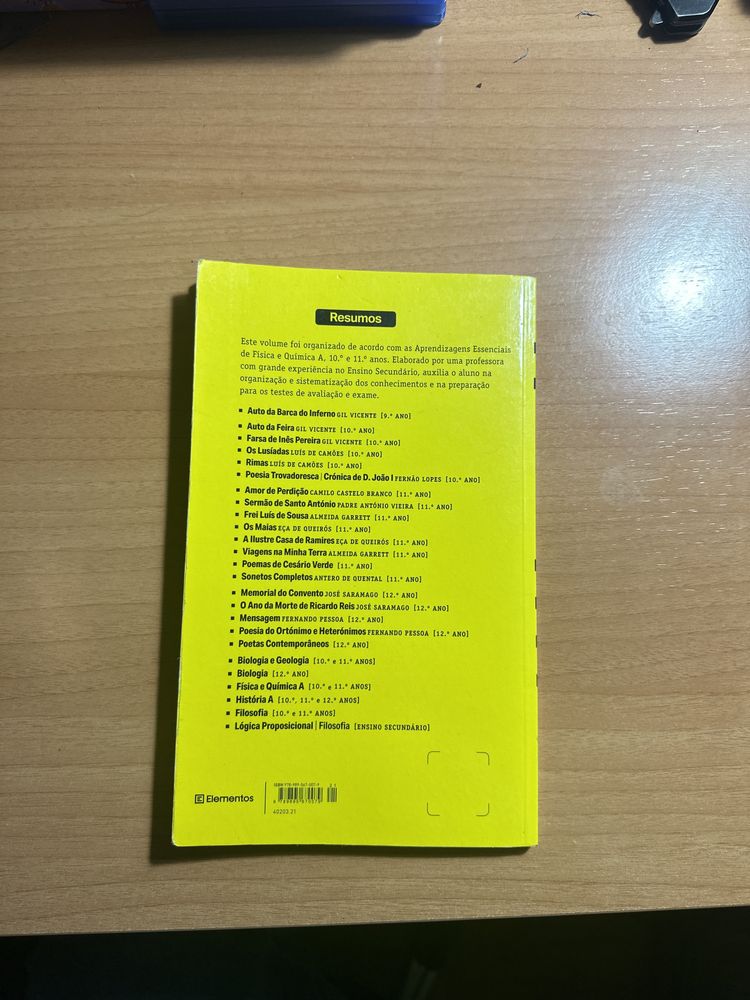 Livro de resumos FISICA E QUIMICA A 10* e 11* ano