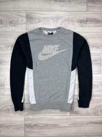 Bluza męska Crewneck Nike duże logo szaro czarna Nowy Model
