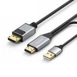 Кабель Адаптер-перехідник Wjesog HDMI на DisplayPort, 4K з usb