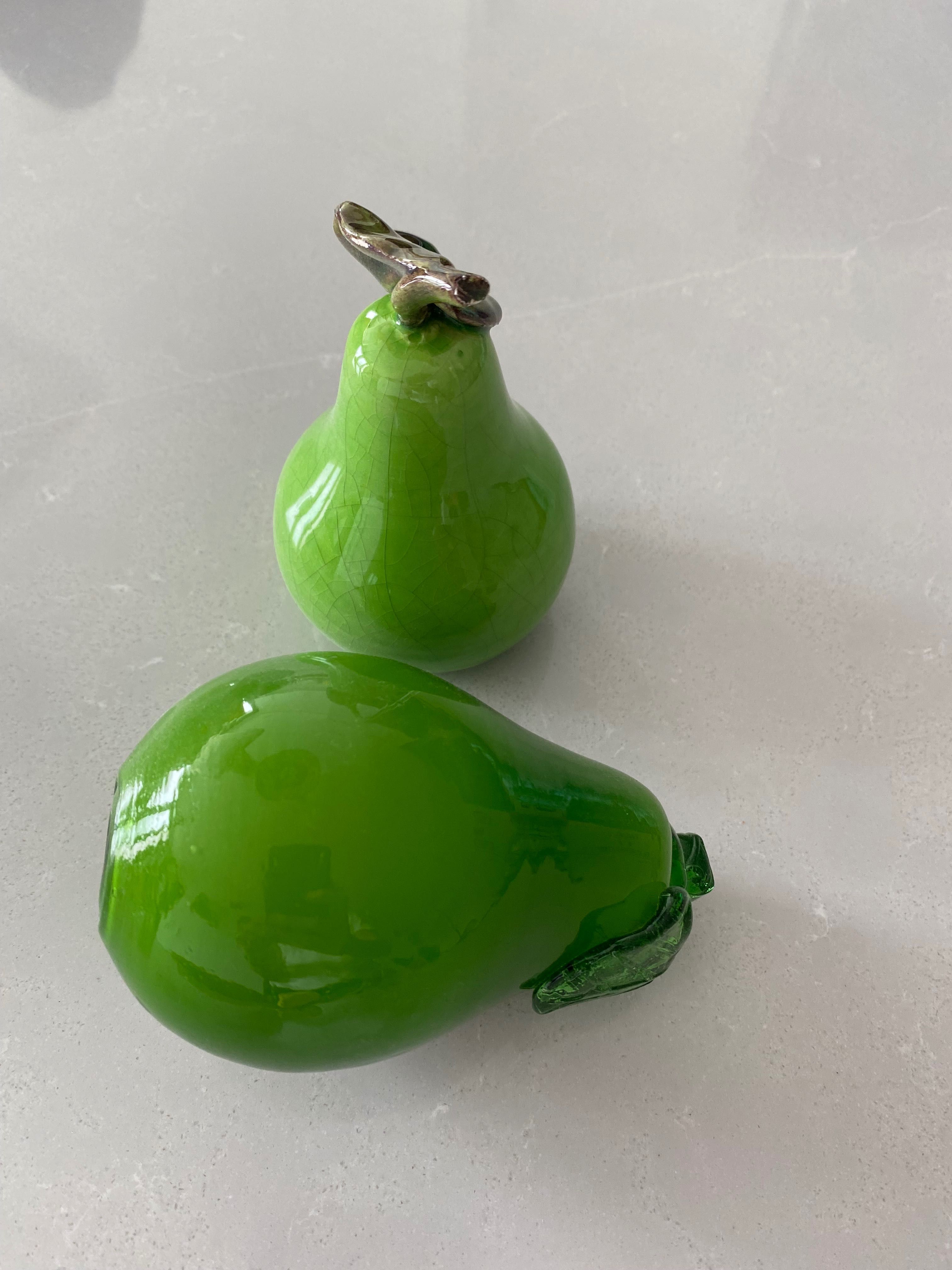 Pêras de arte em vidro estilo Murano