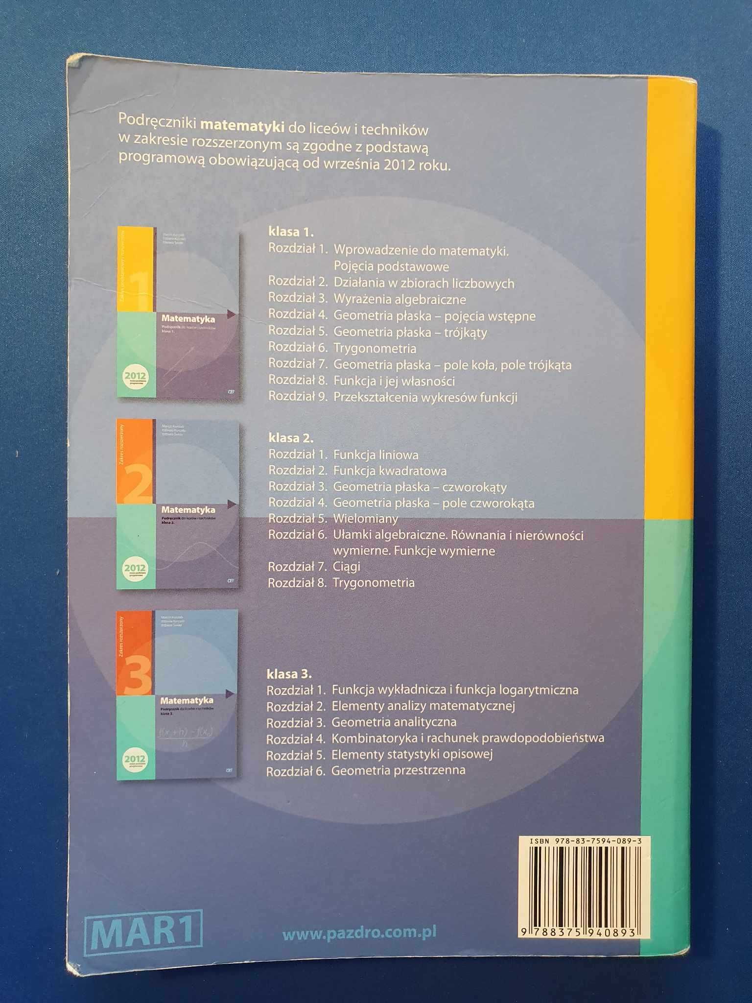 Podręcznik matematyka 1 Pazdro zakres podstawowy i rozszerzony