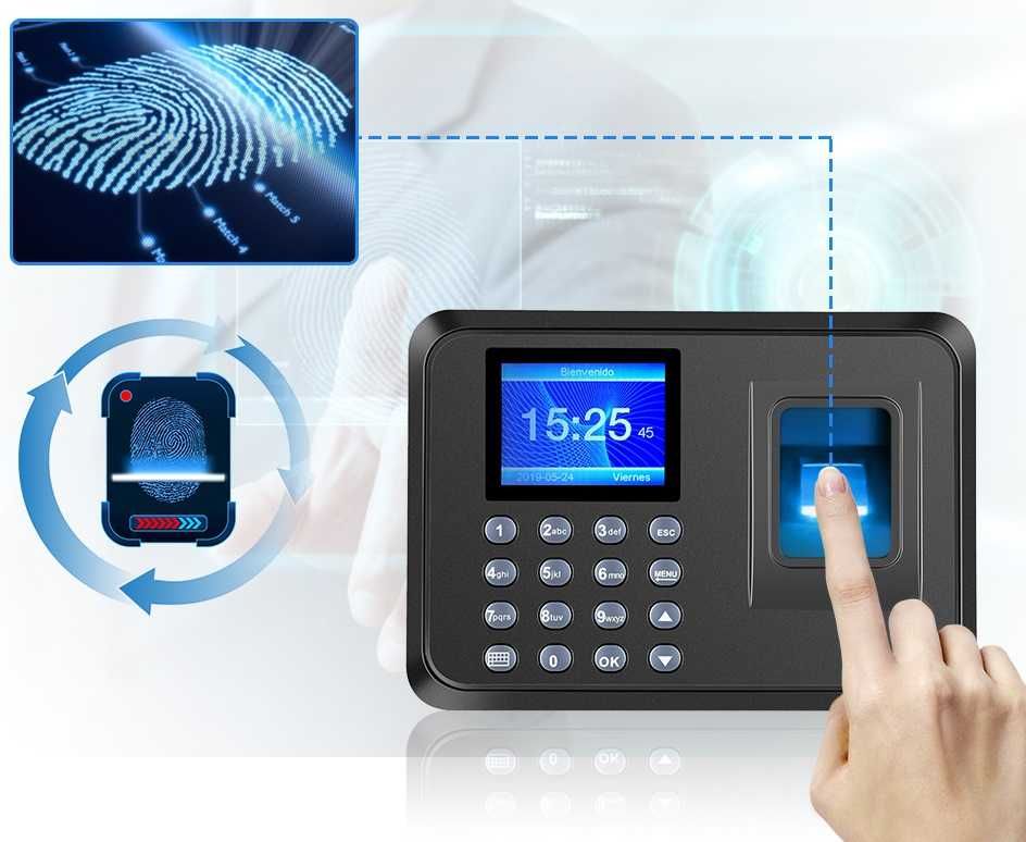 Maquina de pica ponto Relogio com leitor biométrico impressao digital