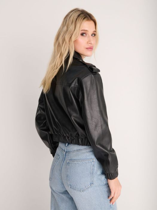Бомбер зі штучної шкіри