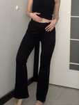 Czarne legginsy z szerokimi nogawkami 158 cm dzwony xs xxs spodnie