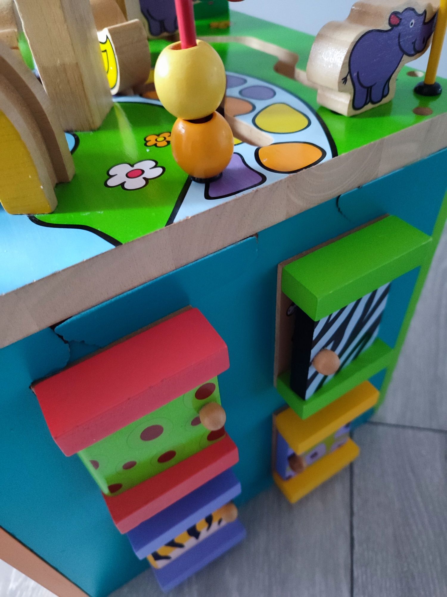 Drewniana kostka edukacyjna Zwierzęta zoo